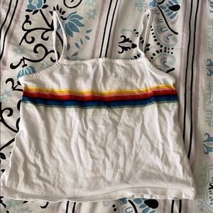 Rainbow crop top tank size S